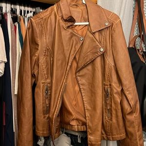 Brown leather jacket worn once